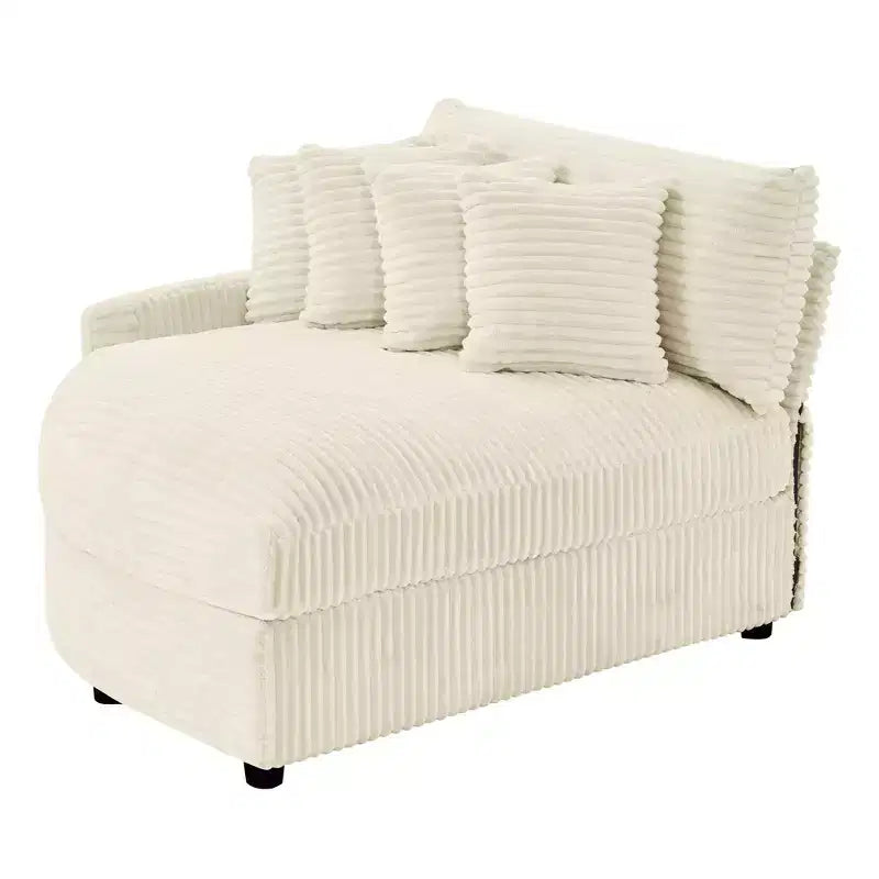 Divano sezionale chaise longue in velluto a coste, oversize, sinistro e destro, con 8 cuscini, divano convertibile rivestito