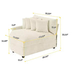 Divano sezionale chaise longue in velluto a coste, oversize, sinistro e destro, con 8 cuscini, divano convertibile rivestito
