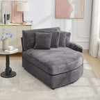 Divano sezionale chaise longue in velluto a coste, oversize, sinistro e destro, con 8 cuscini, divano convertibile rivestito