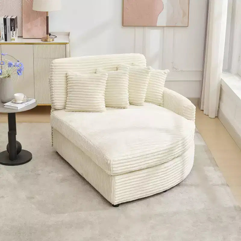 Divano sezionale chaise longue in velluto a coste, oversize, sinistro e destro, con 8 cuscini, divano convertibile rivestito