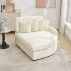 Divano sezionale chaise longue in velluto a coste, oversize, sinistro e destro, con 8 cuscini, divano convertibile rivestito