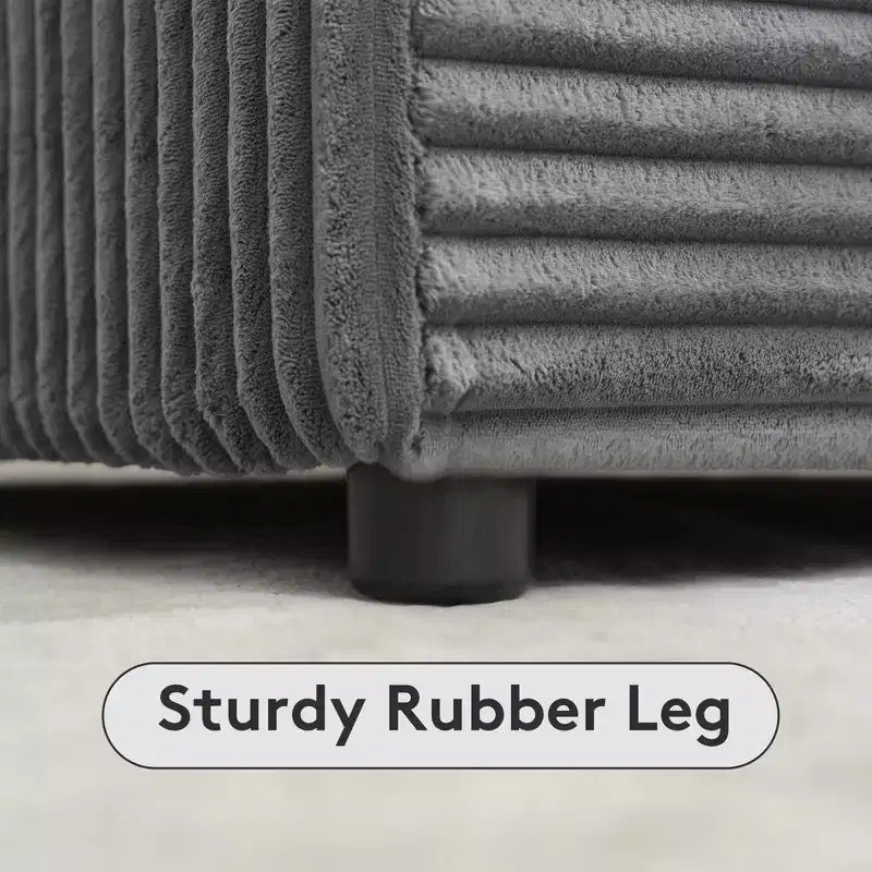 Divano sezionale chaise longue in velluto a coste, oversize, sinistro e destro, con 8 cuscini, divano convertibile rivestito