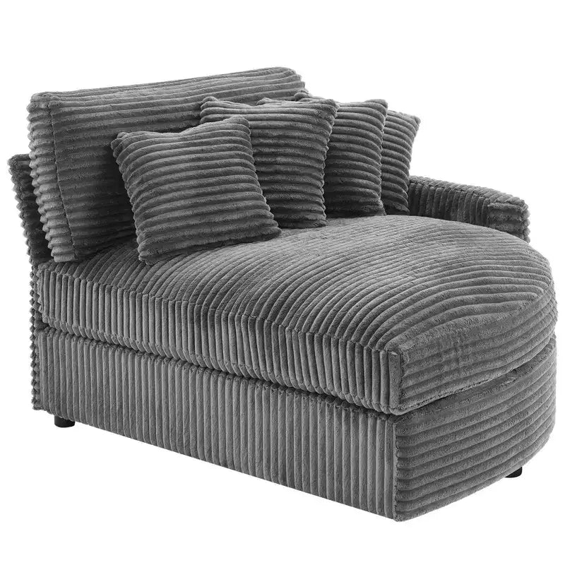 Divano sezionale chaise longue in velluto a coste, oversize, sinistro e destro, con 8 cuscini, divano convertibile rivestito