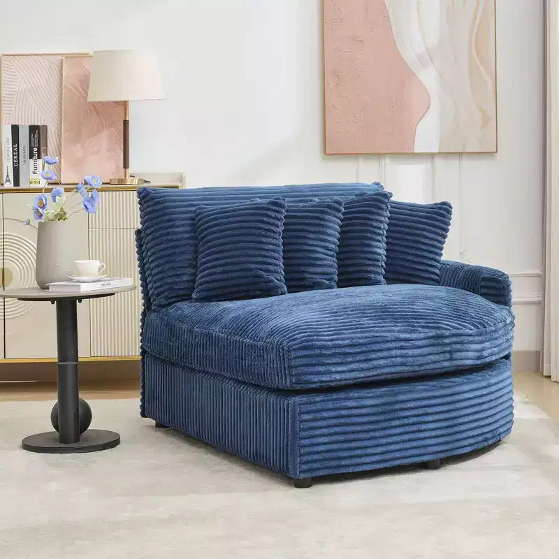 Divano sezionale chaise longue in velluto a coste, oversize, sinistro e destro, con 8 cuscini, divano convertibile rivestito