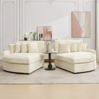 Divano sezionale chaise longue in velluto a coste, oversize, sinistro e destro, con 8 cuscini, divano convertibile rivestito