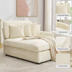 Divano sezionale chaise longue in velluto a coste, oversize, sinistro e destro, con 8 cuscini, divano convertibile rivestito