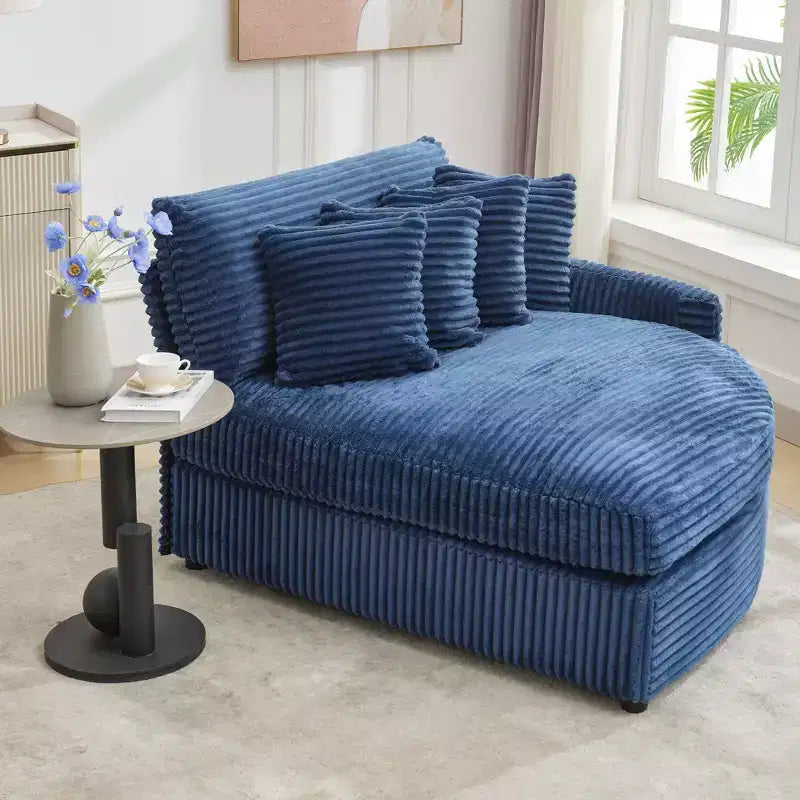 Divano sezionale chaise longue in velluto a coste, oversize, sinistro e destro, con 8 cuscini, divano convertibile rivestito
