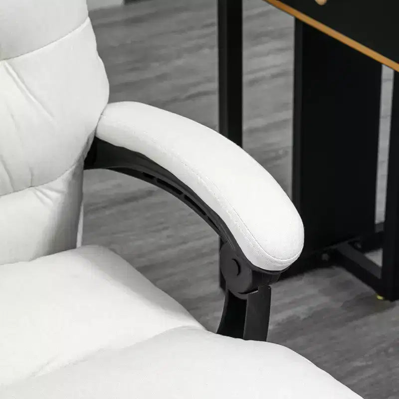 Sedia da ufficio con massaggio a vibrazione, schienale reclinabile, poggiapiedi, sedia da computer comoda in microfibra