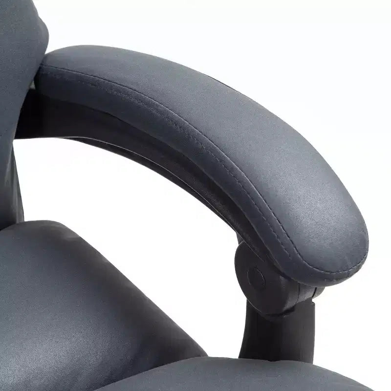 Sedia da ufficio con massaggio a vibrazione, schienale reclinabile, poggiapiedi, sedia da computer comoda in microfibra