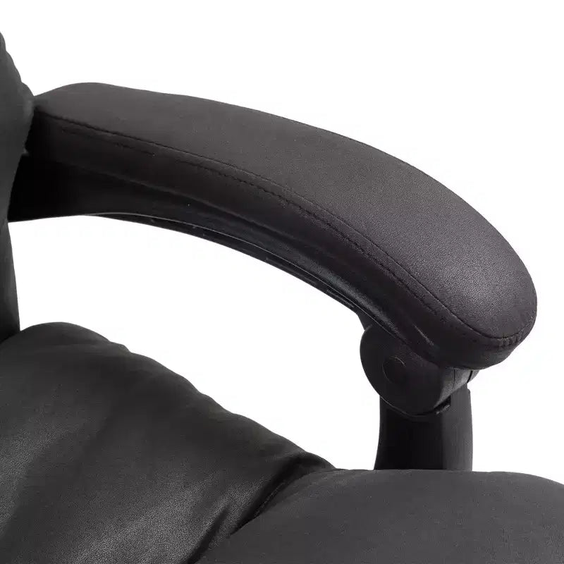 Sedia da ufficio con massaggio a vibrazione, schienale reclinabile, poggiapiedi, sedia da computer comoda in microfibra