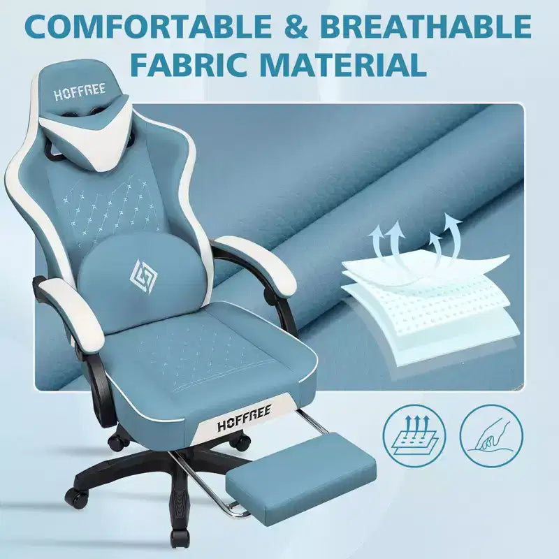 Sedia da Gaming per Massaggi in Pelle Sedia Ergonomica da Ufficio per PC con Poggiapiedi e Regolabile