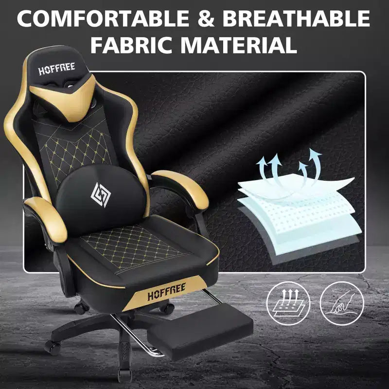 Sedia da Gaming per Massaggi in Pelle Sedia Ergonomica da Ufficio per PC con Poggiapiedi e Regolabile