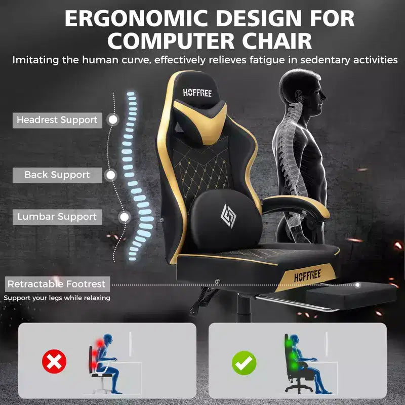 Sedia da Gaming per Massaggi in Pelle Sedia Ergonomica da Ufficio per PC con Poggiapiedi e Regolabile