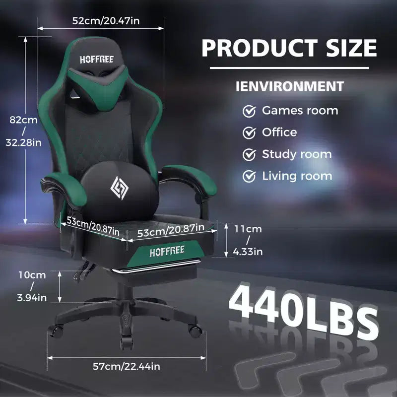 Sedia da Gaming per Massaggi in Pelle Sedia Ergonomica da Ufficio per PC con Poggiapiedi e Regolabile