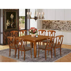Traditional Dining Room Set Table With Leaf And Dinette Chairs