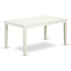 Tavolo da pranzo moderno con sedie in lino bianco