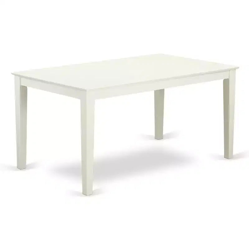 Tavolo da pranzo moderno con sedie in lino bianco
