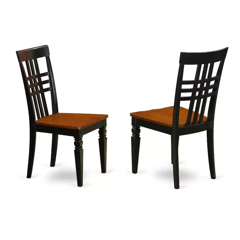 Tavolo rettangolare da sala da pranzo con sedie in ciliegio nero