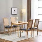 Sedie da pranzo imbottite in legno e canna stile campagna francese