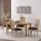 Sedie da pranzo imbottite in legno e canna stile campagna francese