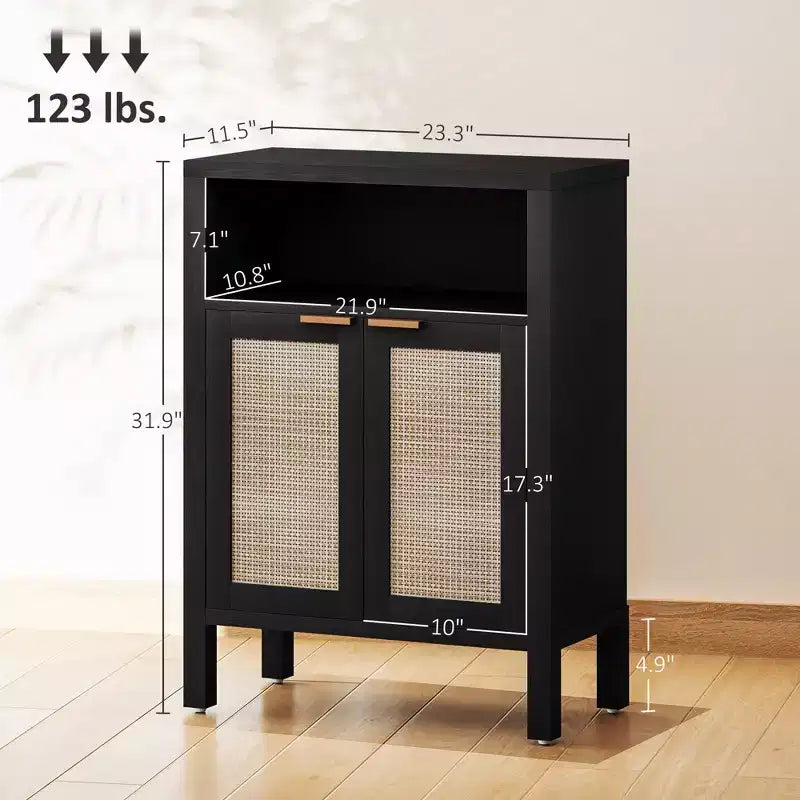 Credenza Buffet con Mobile Contenitore, Mobile Accento Moderno con Scaffale Regolabile Mobile Bar