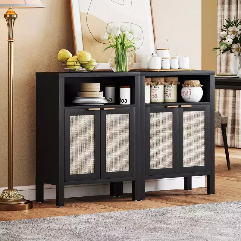 Credenza Buffet con Mobile Contenitore, Mobile Accento Moderno con Scaffale Regolabile Mobile Bar