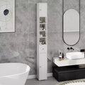 GDFStudio Fayette Tall Slim Bathroom Storage Cabinet with Drawer and Adjustable Shelves