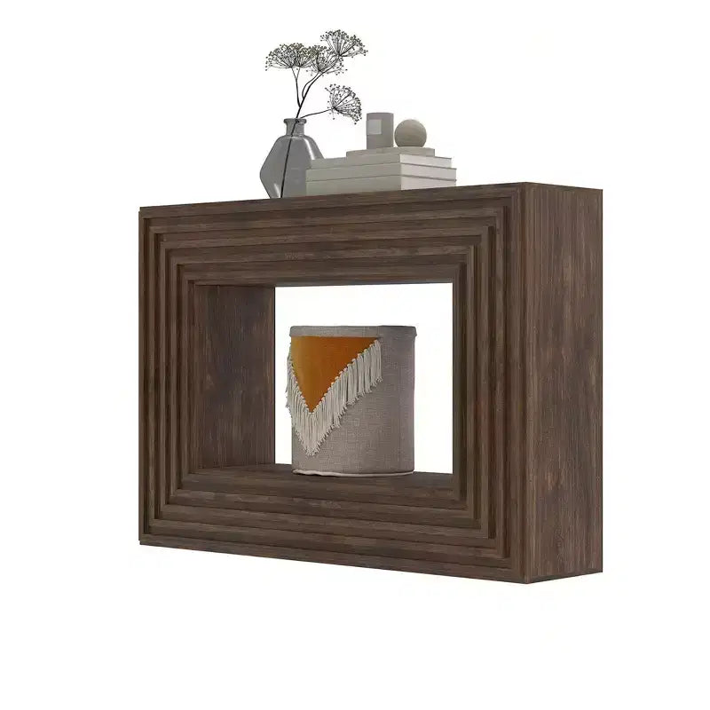 Tavolo consolle da 120 cm stile coloniale con ripiano a giorno, per ingresso, divano, camera da letto, decorazioni per la casa, noce