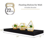 Mensole Flottanti Rettangolari (60x22 cm) con Staffe Nascoste - per Camera da Letto, Arredamento Cucina, Mensole Bagno