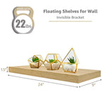 Mensole Flottanti Rettangolari (60x22 cm) con Staffe Nascoste - per Camera da Letto, Arredamento Cucina, Mensole Bagno