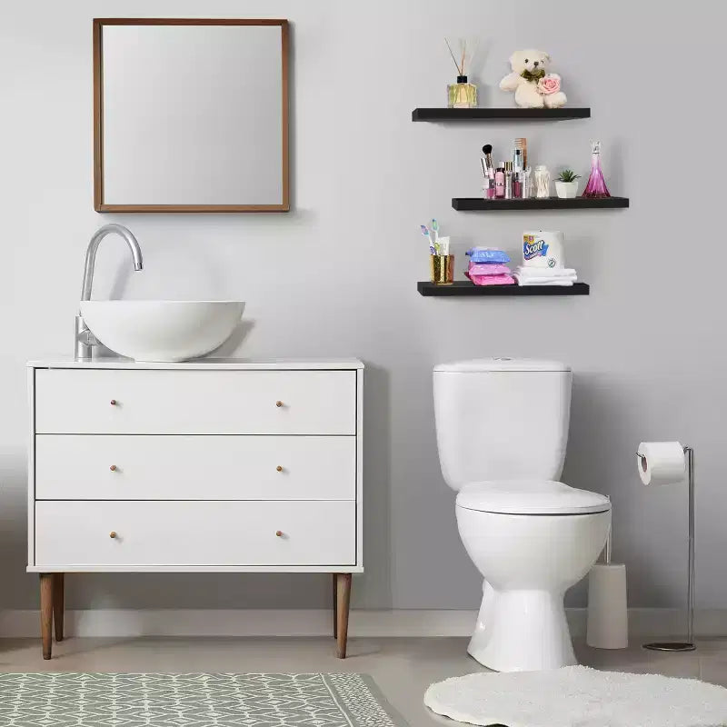Mensole Flottanti Rettangolari (60x22 cm) con Staffe Nascoste - per Camera da Letto, Arredamento Cucina, Mensole Bagno
