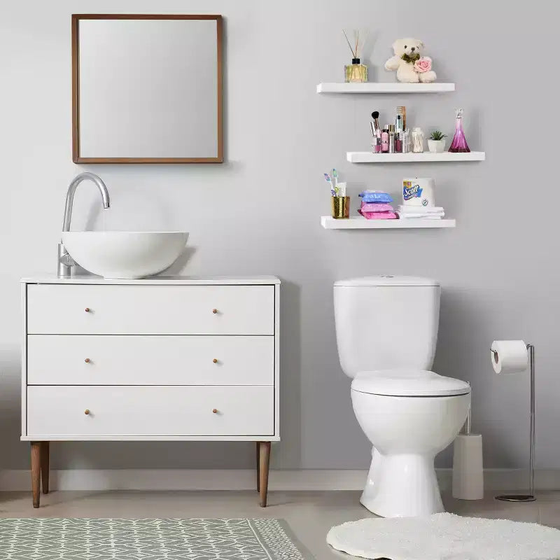 Mensole Flottanti Rettangolari (60x22 cm) con Staffe Nascoste - per Camera da Letto, Arredamento Cucina, Mensole Bagno