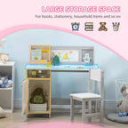 Scrivania e sedia per bambini e neonati, Scrivania da studio per bambini, Mobili per bambini con lavagna - Grigio