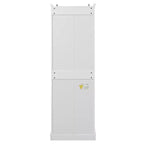 Mobiletto da bagno autoportante con cassetto, ripiani regolabili, ante con cerniere ammortizzate, finitura verniciata resistente, bianco