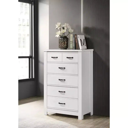 Cassini 31 White 5-Drawer Chest