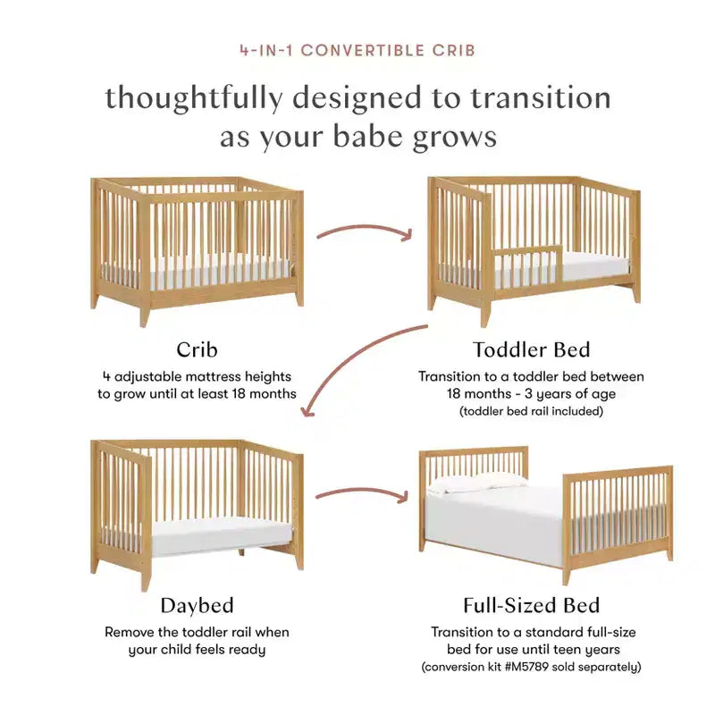 Culla trasformabile 4-in-1 con kit per letto da bambino