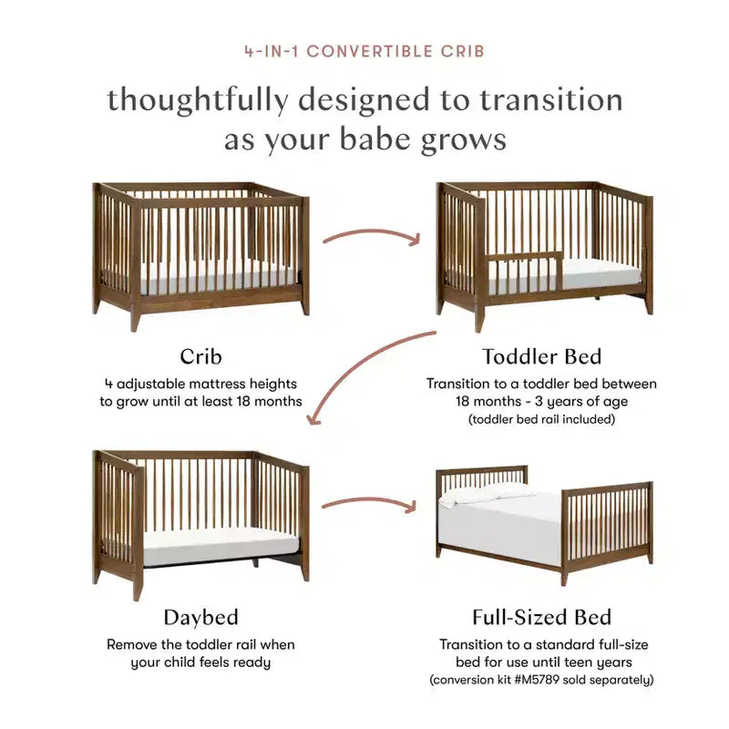 Culla trasformabile 4-in-1 con kit per letto da bambino