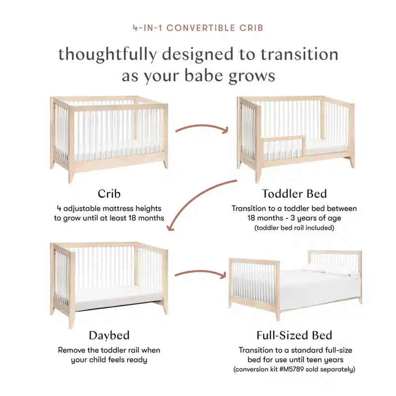 Culla trasformabile 4-in-1 con kit per letto da bambino