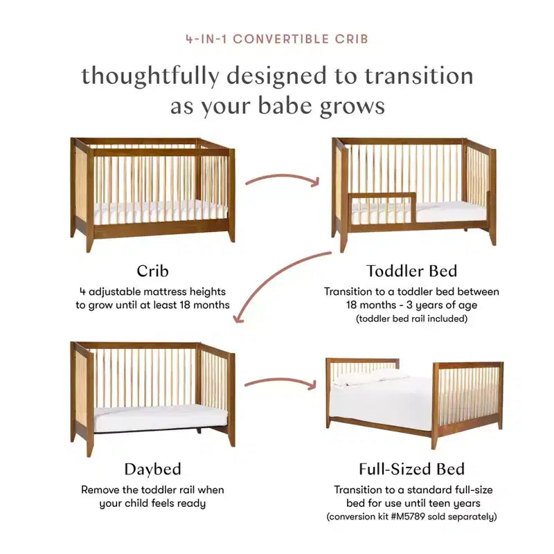 Culla trasformabile 4-in-1 con kit per letto da bambino