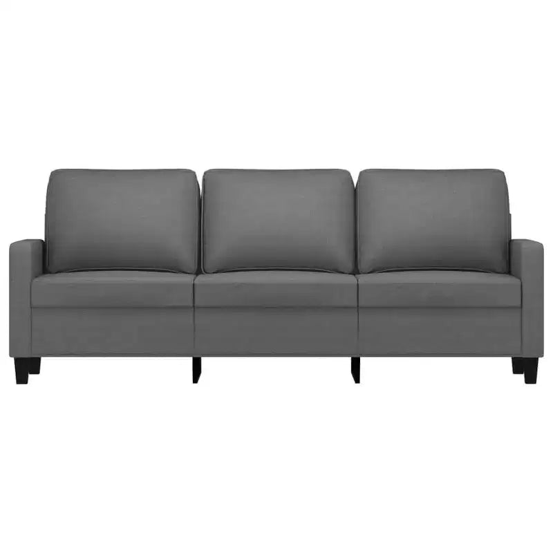 Divano 3 Posti Grigio Scuro Tessuto 100% Poliestere, Metallo, Textilene, Schiuma