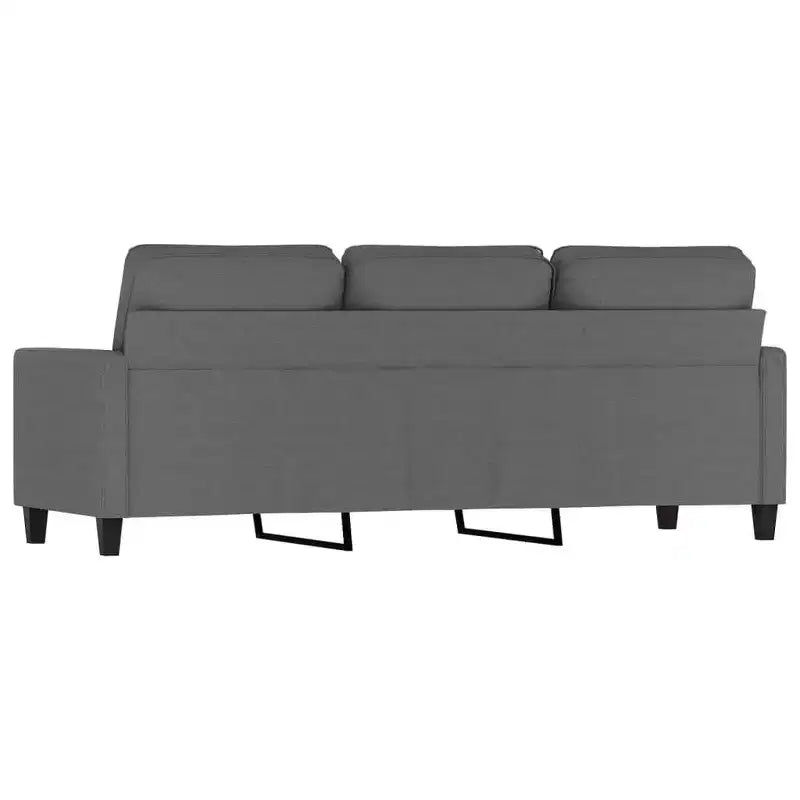 Divano 3 Posti Grigio Scuro Tessuto 100% Poliestere, Metallo, Textilene, Schiuma