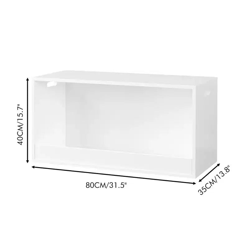 Contenitore Portagiochi Aperto per Bambini, Cesta Contenitore in Legno, Grande Spazio - Bianco