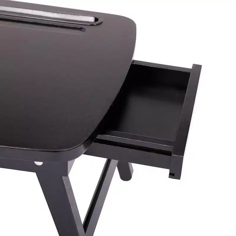 Scrivania portatile da seduti o in piedi con cassetto portaoggetti e fessura per dispositivi - Espresso